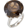 Genuine Smoky Quartz Ring in Sterling Silver ( Size 6 )