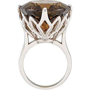 Sterling Silver Smoky Quartz Ring, Size 7