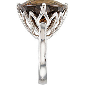 Sterling Silver Smoky Quartz Ring, Size 7