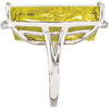 Sterling Silver Green Gold Quartz Granulated Design Ring, Size 7