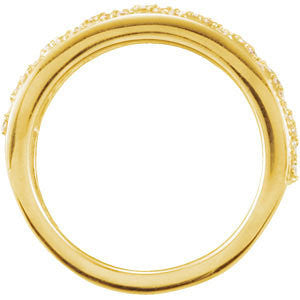 14k Yellow Gold 5/8 CTW Diamond Anniversary Band, Size 7