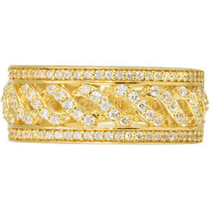 14k Yellow Gold 5/8 CTW Diamond Anniversary Band, Size 7