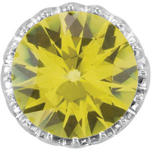 Sterling Silver Green Gold Quartz Ring, Size 7