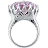 Sterling Silver Rose De France Quartz Crown Design Ring, Size 7