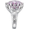 Sterling Silver Rose De France Quartz Crown Design Ring, Size 7