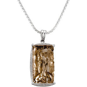 Sterling Silver Genuine Smoky Quartz Pendant