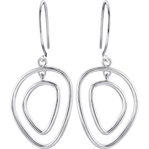 14k White Gold Open Silhouette Earrings