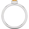 14k White Gold Citrine Bezel Ring, Size 7
