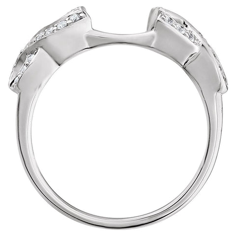 14k White Gold 1/4 CTW Diamond Ring Guard