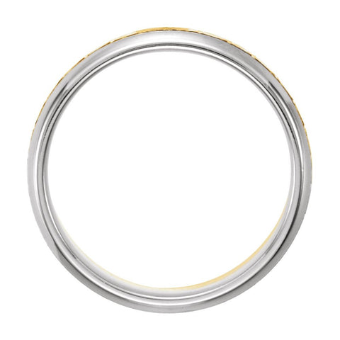14K White & Yellow Gold 6mm Design Band Size 8.5