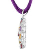 Sterling Silver London Blue Topaz, Brazilian Garnet, Amethyst, & Madeira Citrine 18" Necklace