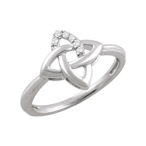 Sterling Silver .06 CTW Diamond Ring, Size 7
