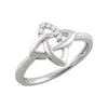 Sterling Silver 0.06 ctw. Diamond Ring, Size 7
