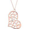 0.08 CTW Diamond Heart 18-Inch Necklace in 14K Rose and White Gold