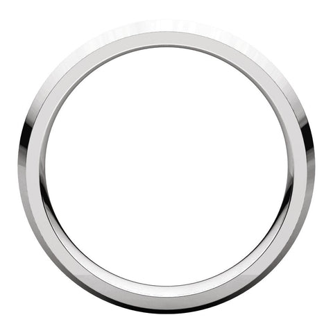 14k White Gold 4mm Knife Edge Comfort Fit Band, Size 11