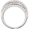14k White Gold 1 1/2 CTW Diamond Criss-Cross Ring Size 7