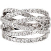 14k White Gold 1 1/2 CTW Diamond Criss-Cross Ring Size 7