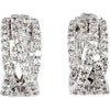 14k White Gold Criss Cross Hoop Earrings