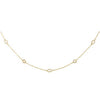 Sterling Silver Yellow Gold Plated Cubic Zirconia 36" Necklace