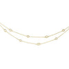 Sterling Silver Yellow Gold Plated Cubic Zirconia 36" Necklace