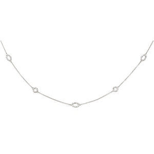 Sterling Silver Rhodium Plated Cubic Zirconia 36" Necklace