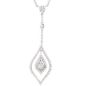 14k White Gold 7/8 CTW Diamond Geometric 18" Necklace