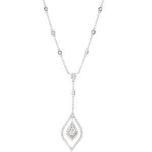 14k White Gold 7/8 CTW Diamond Geometric 18" Necklace