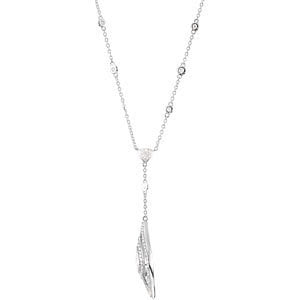 14k White Gold 7/8 CTW Diamond Geometric 18" Necklace