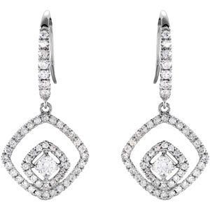 14k White Gold 3/4 CTW Diamond Earrings