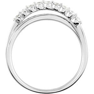 14k White Gold Criss Cross Ring , Size 7