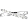14k White Gold Criss Cross Ring , Size 7