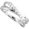 14k White Gold Criss Cross Ring , Size 7