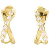 14k Yellow Gold Criss Cross Earrings