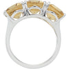 Sterling Silver Honey Quartz 3 Stone Ring, Size 7