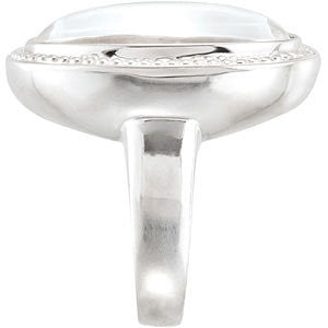 Sterling Silver Multi-Gemstone Granulated Design Ring, Size 7