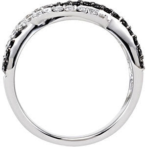 14k White Gold Interlocking Ring, Size 7