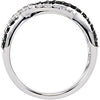 14k White Gold Interlocking Ring, Size 7