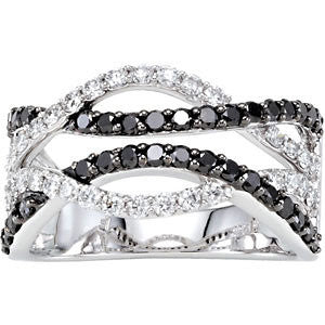 14k White Gold Interlocking Ring, Size 7