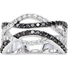 14k White Gold Interlocking Ring, Size 7