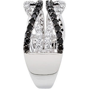 14k White Gold Interlocking Ring, Size 7