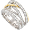 14K White & Yellow Gold 1/2 CTW Diamond Ring Size 7