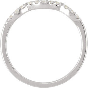 14k White Gold 1/5 CTW Diamond Matching Band to 3/8 CTW Semi-set Engagement Ring, Size 7