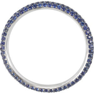 14k White Gold Pavé Eternity Band, Size 6