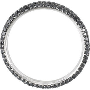 14k White Gold Pavé Eternity Band, Size 4.5
