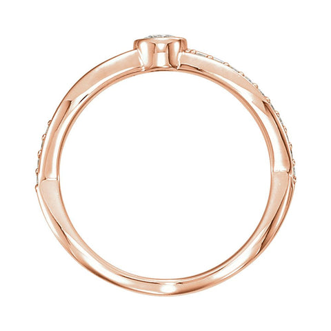 14k Rose Gold 1/3 CTW Diamond Infinity-Inspired Ring, Size 7