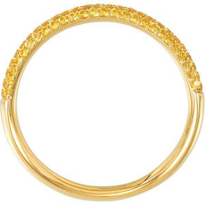 14k Yellow Gold Sapphire Anniversary Band Size 7