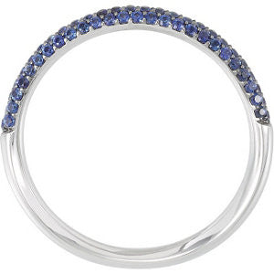 14k White Gold Pavé Anniversary Band , Size 7