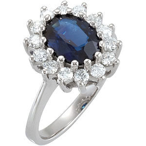 14k White Gold Cluster-Style Ring, Size 7