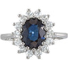 14k White Gold Cluster-Style Ring, Size 7