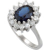 14k White Gold Cluster-Style Ring, Size 7